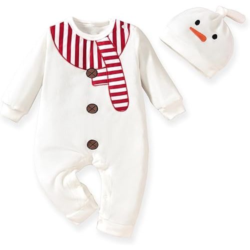 HIHA Baby-Christmas-Elf-Outfit-Rompers Jumpsuit for Toddler Boys Girls Christmas Clothes