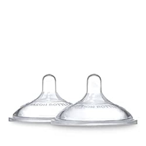 Mason Bottle Silicone Nipples: Medium Flow for 3-6 Months