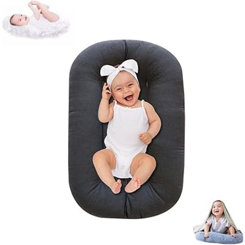 Baby Lounger Pillow for Infants Babies 0-12 Months, Bionic Organic Lounger for Baby, Soft Cotton Breathable Infant Floor Seats & Loungers for Newborn Baby Shower Gifts