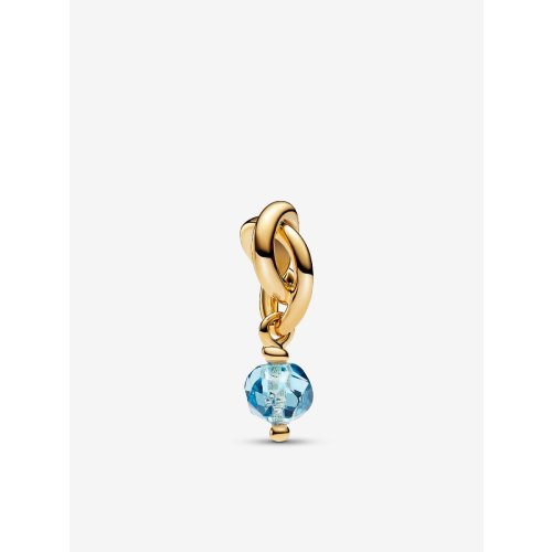 Faceted Sea Aqua Blue Eternity Circle Dangle Charm