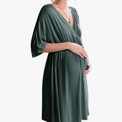 Ekouaer 3 in 1 Labor/Delivery/Hospital Gown Maternity Dress Nursing Nightgown Sleepwear for Breastfeeding