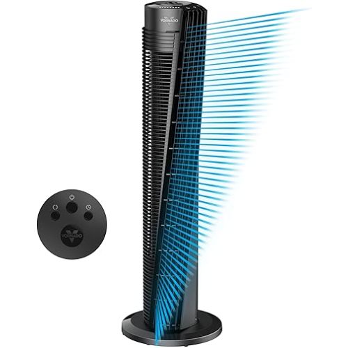 Vornado OSC84 41" Whole Room Oscillating Tower Fan, Remote Control, 70-Degree Oscillation, Quiet Operation, 4 Speed Settings, 8-Hour Timer, Powerful Air Circulation, Black