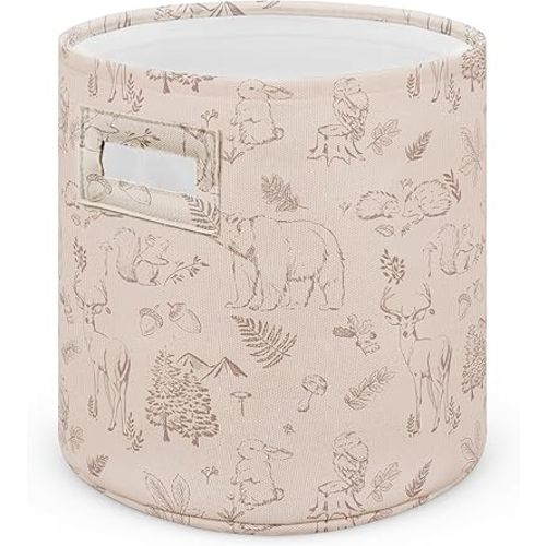 Sorrel + Fern Nursery Storage Basket (Magic Forest), Soft Collapsible Fabric Toy Bin, Magic Forest-Inspired Organizer for Playroom or Nursery, Gender-Neutral Decor, 13 × 13 Inches
