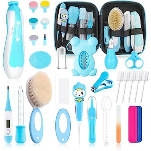 Baby Healthcare and Grooming Kit for Newborn Kids, 38PCS Upgraded Safety Baby Care Kit, Newborn Nursery Health Care Set, Baby Electric Nail Filer Kit, Infant Baby Care Products