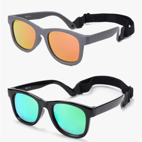 COASION Bendable Flexible Polarized Newborn Baby Sunglasses with Strap for Infant Boys Girls Age 0-12 Months CA8042
