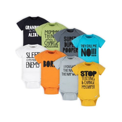 Onesies Brand Baby Boys' Bodysuits - Funny - 0-3 Months - 8-Pack