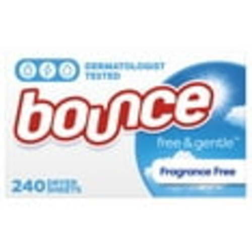 Bounce Free & Gentle Dryer Sheets, 240 Ct, Unscented, Iron Less, Wrinkle Reduction