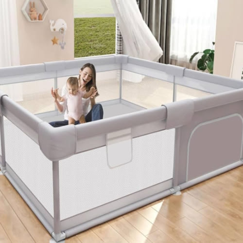 Baby Playpen 50x50 Inch, Play Pens for Babies and Toddlers Baby Fence Play Yards for Indoor & Outdoor with Breathable Mesh Anti-Fall Playpen