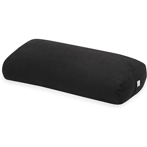 Gaiam Yoga Bolster - Long, Rectangular Meditation Pillow - Supportive Cushion for Restorative Yoga and Sitting on the Floor - Built-In Carrying Handle - Machine Washable Cover'