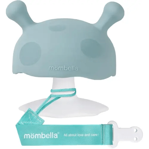 Baby Teething Toys for 3-12 Months+,Silicone Mombella Baby Teether with Suction Base,Soft & Easy to Grasp for Teething Relief,Safe & Comfortable Teether Toys for Sucking Needs,BPA Free (Iron Green)