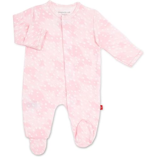 Magnetic Me Footie Pajamas Soft Modal Baby Sleepwear with Quick Magnetic Fastener | Boys and Girls Sleeper 0-3 Months - Baa Baa Baby Pink