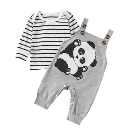 gvdentm Two Piece Outfits Boys Long-sleeve Sweatshirt and Jogger Pants Grey,3-6 Months