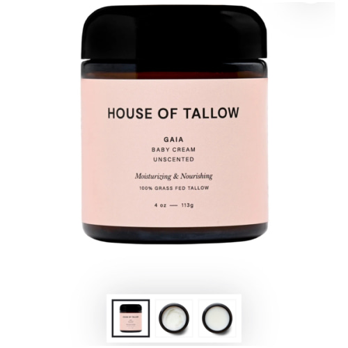 Gaia Unscented Organic Tallow Baby Cream | Gentle Skincare for Babies – House of Tallow
