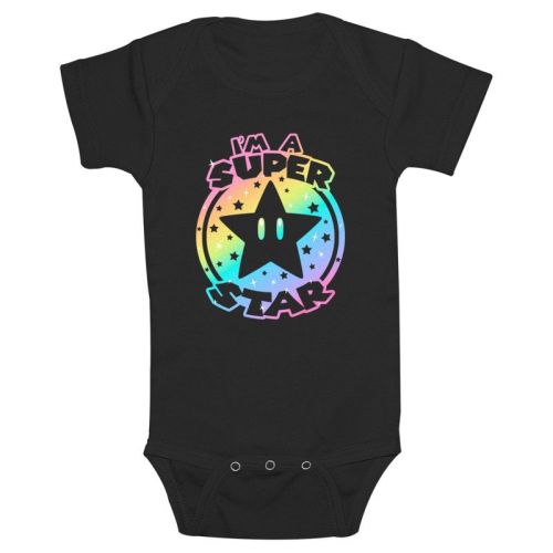 Infant's Nintendo I'm a Super Star Bodysuit - Black - 12 Months
