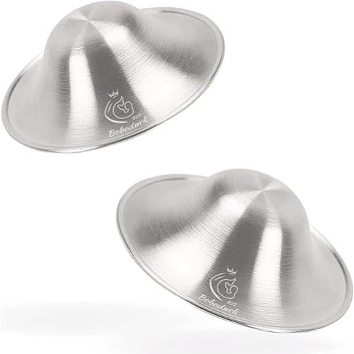 Boboduck Silver Nursing Cups - Silver Nipple Covers Breastfeeding for Protect and Soothe Sore Nipples, Silver Nipple Shields for Nursing Newborn, Nursing Pads Breastfeeding Newborn Essentials