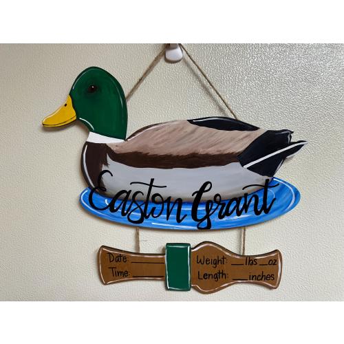 Duck birth announcement hospital door hanger
