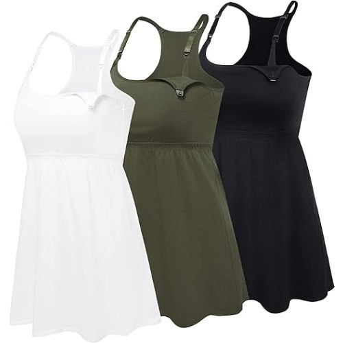 Cotton Maternity Nursing Tank Tops with Bralette Breastfeeding Shirts Pregnancy Clothes