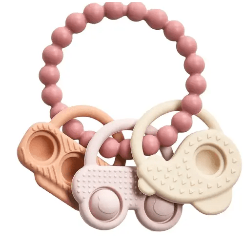 Baby Teether for Teething Relief, Silicone Teethers for Babies, Baby Chew Toys Beige