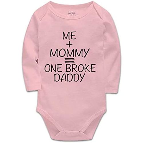 Me + Mommy = One Broke Daddy/Baby Boy Clothes Unisex Funny Baby Girl Baby Bodysuit Long Sleeve 0-24 Months White