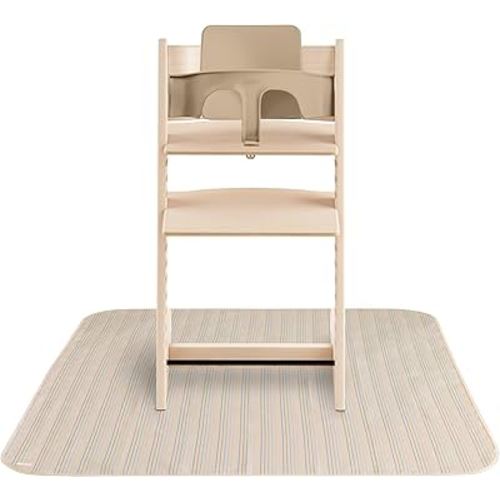 mushie Baby Splat Mat 42.5x42.5 Inch (Retro Stripes) | Water Resistant for Under High Chair and Infant Play