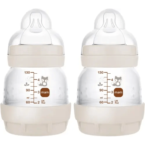 MAM Easy Start Anti-Colic Baby Bottle, Slow Flow, Breastfeeding-Like Silicone Nipple Bottle, Reduces Colic, Gas, & Reflux, Easy-to-Clean, BPA-Free, Vented Baby Bottles for Newborns, 0-3 Months