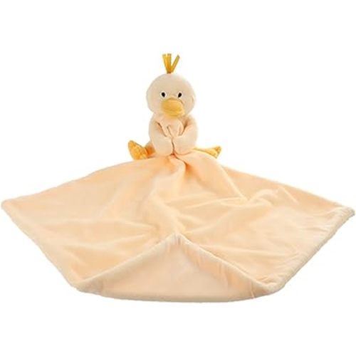 Apricot Lamb Stuffed Animals Security Blanket Yellow Duck Infant Nursery Character Blanket Luxury Snuggler Plush(Yellow Duck, 13 Inches)