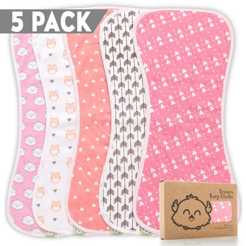 Baby Burp Cloths (Pink Dreams)