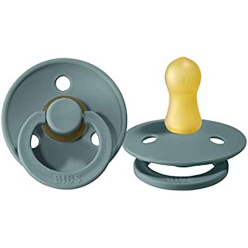 BIBS Pacifiers | Natural Rubber Baby Pacifier | Set of 2 BPA-Free Soothers | Made in Denmark | Island Sea | Size 0-6 Months