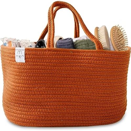 Natemia Baby Nappy Caddy Organizer - Large Portable Baby Caddy for Diapers and Wipes, Baby Basket for Newborn, Baby Storage Basket, Baby Baskets for Hampers, Gift Basket