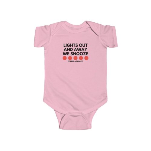 Lights Out & Away We Snooze | Infant Bodysuit Onesie | Formula Fanatics | FormulaFanatics