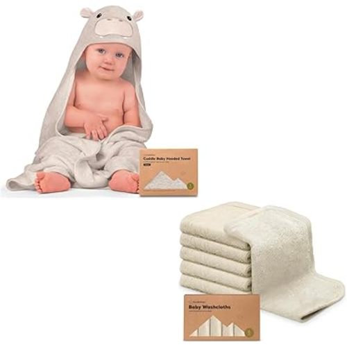 KeaBabies Baby Hooded Towel and Baby Washcloths - Baby Towel, Baby Towels and Washcloths