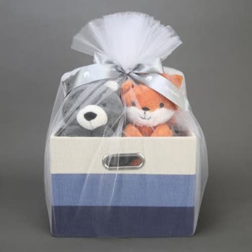 Blue 5-Piece Baby Gift Basket for Baby Shower/Newborn Welcome Home