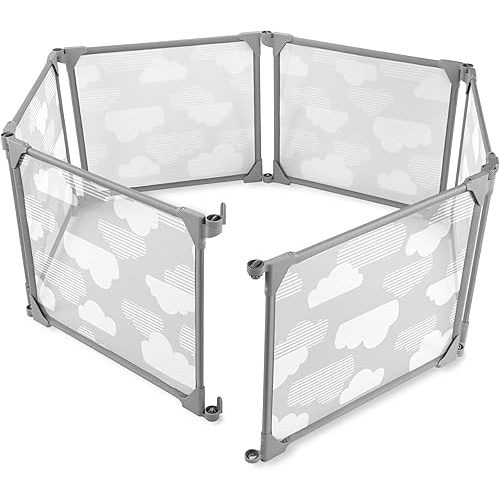 Skip Hop Expandable Baby Gate, Playview Enclosure, Silver Lining Cloud