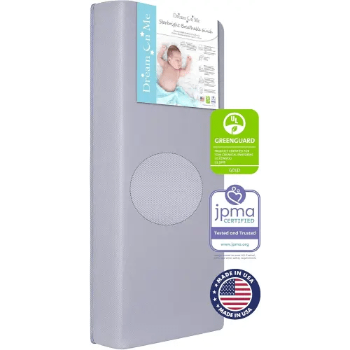 Starbright Breathable Fiber Crib and Toddler Mattress, Greenguard Gold Certified, Periwinkle