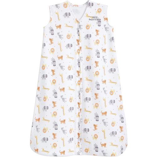 HALO SleepSack, 100% Cotton Wearable Blanket, Swaddle Transition Sleeping Bag, TOG 0.5, Jungle Cotton, Small, 0-6 Months
