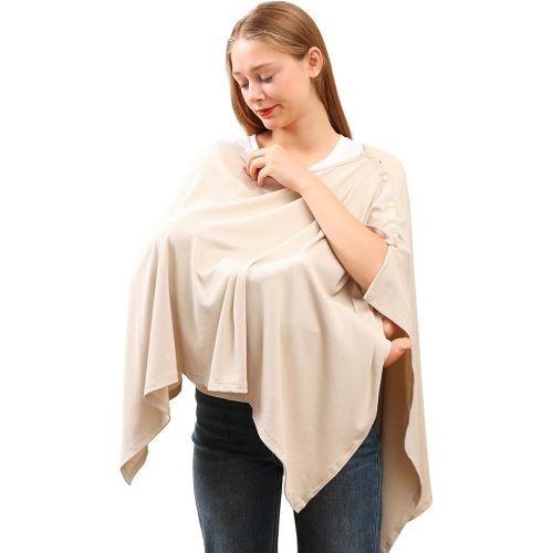 Nursing Cover for Breastfeeding- Viscose from Bamboo Ribbed Covers for Baby Breast Feeding, Full Coverage Privacy, Soft & Breathable Nursing Covers, Multi-Use Shawl Car Seat Cover