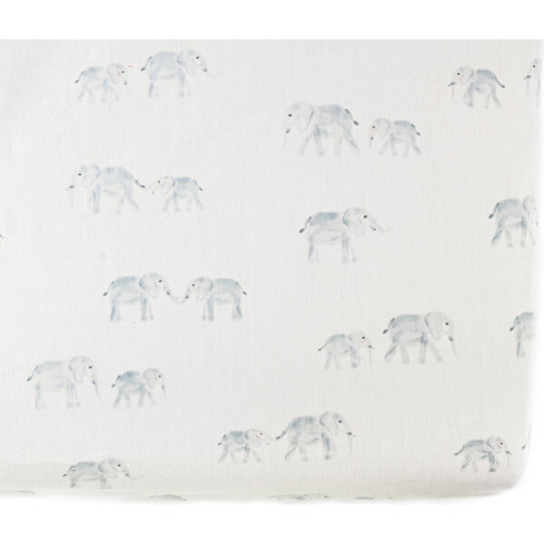 Follow Me Organic Cotton Crib Sheet, Elephant - Pehr Sheets | Maisonette