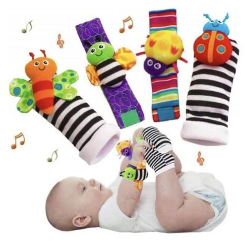 Baby Wrist Rattle Socks and Foot Finder Set, Perfect Baby Toys for 0-12 Months Newborn Boys....