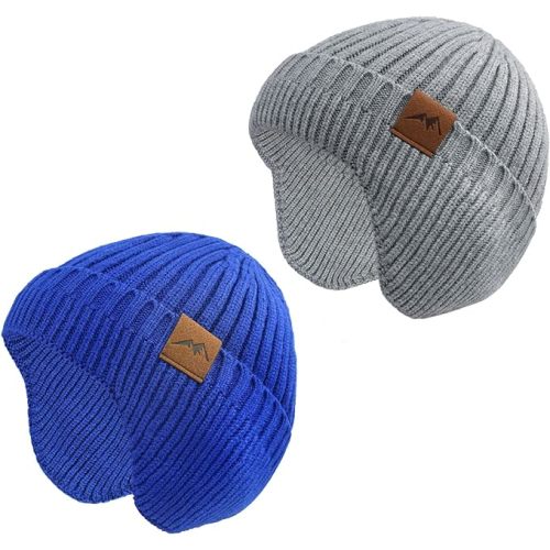 Baby Boy Winter Hat Toddler Warm Beanie Girl Knit Hats with Earflap Kid Cute Earmuffs