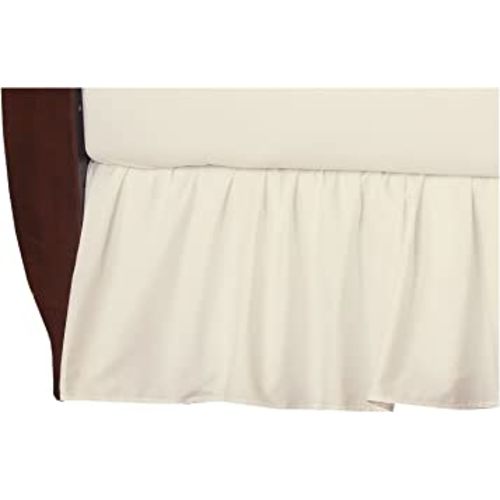 American Baby Company 100% Natural Cotton Percale Ruffled Crib Skirt, Cream, 52"L x 28"W + 13.5"