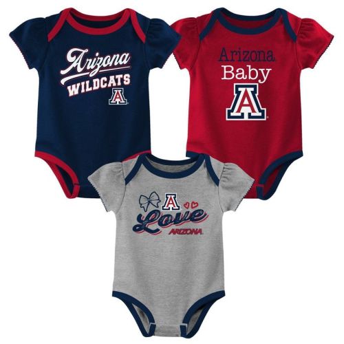 Ncaa Arizona Wildcats Infant Girls' 3pk Bodysuit - 3-6m