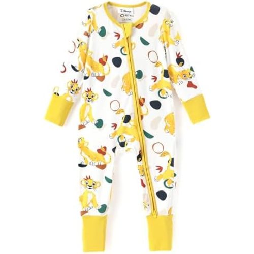 Disney Princess Stitch Marvel Baby Viscose Made from Bamboo Long Sleeve Footie Romper Zipper Sleep Outfit Newborn to Infant