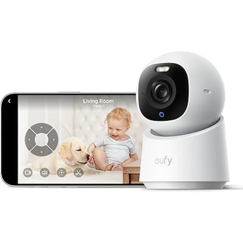 eufy Indoor Cam E30, Latest Generation, 4K UHD Security Camera, Pet/Dog/Baby Camera with Phone app, Color Night Vision, Human/Pet Auto Tracking, 360 Pan-Tilt, Works with Homekit