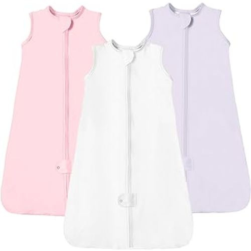 TotAha Sleep Sack 6-12-15 Months 3-Pack,Stretchy,Buttery Soft Swaddle Transition Sleeping Bag,Light Baby Wearable Blanket with 2-Way Safe Zippers for Boys and Girls, 0.5 TOG