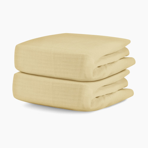 Newton Baby 2-Pack Organic Cotton Breathable Crib Sheets - Sunshine Yellow