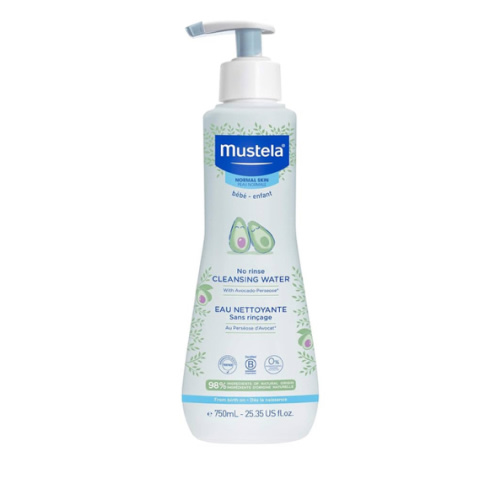Mustela Baby Cleansing Water - No-Rinse Micellar Water - with Natural Avocado & Aloe Vera - for Baby's Face, Body & Diaper - 1 or 2-Pack - Various Sizes