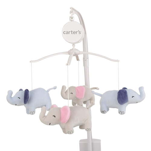 Carter's Sweet Floral Elephants Musical Mobile - Periwinkle, Grey