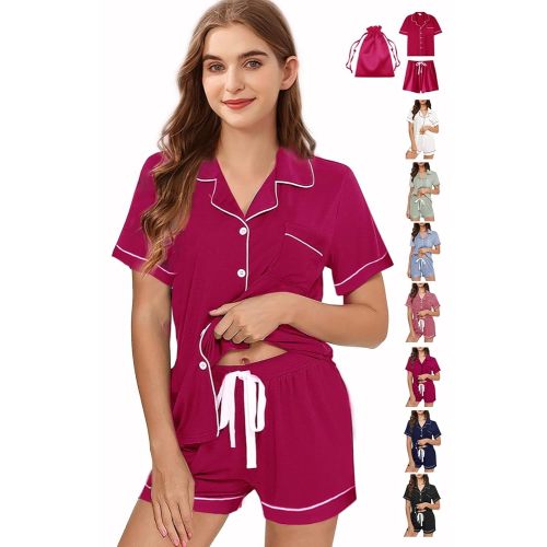 3Pcs Soft Pajamas Set for Women XS-XXL Womens Pajama Sets Button Down Sleepwear Nightwear Pj set Lounge Set Pjs