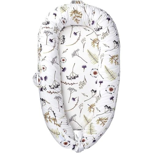 Baby Lounger, Ultra Breathable Soft Cotton Perfect for Tummy Time, Portable & Adjustable Infant Floor Seat for Traveling | Newborn Shower Gift(Forest)