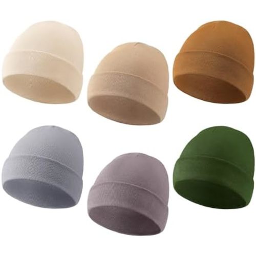Newcotte 6 Pcs Preemie Baby Hats Cotton Preemie Caps Warm Newborn Beanie Premature Hat for Nicu Premature Boy Girl